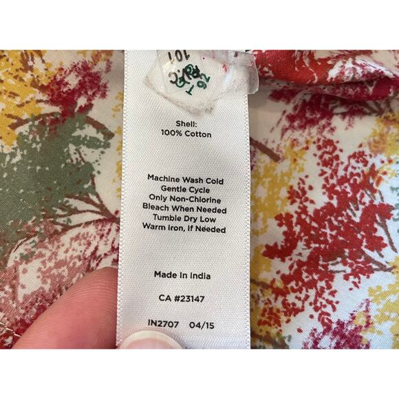 Talbots Cotton Long Sleeve Roll Tab Button Down, Fall, Trees, Autumn, Size SP - Picture 10 of 13